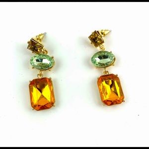 Faux Gemstones Rhinestone Earrings